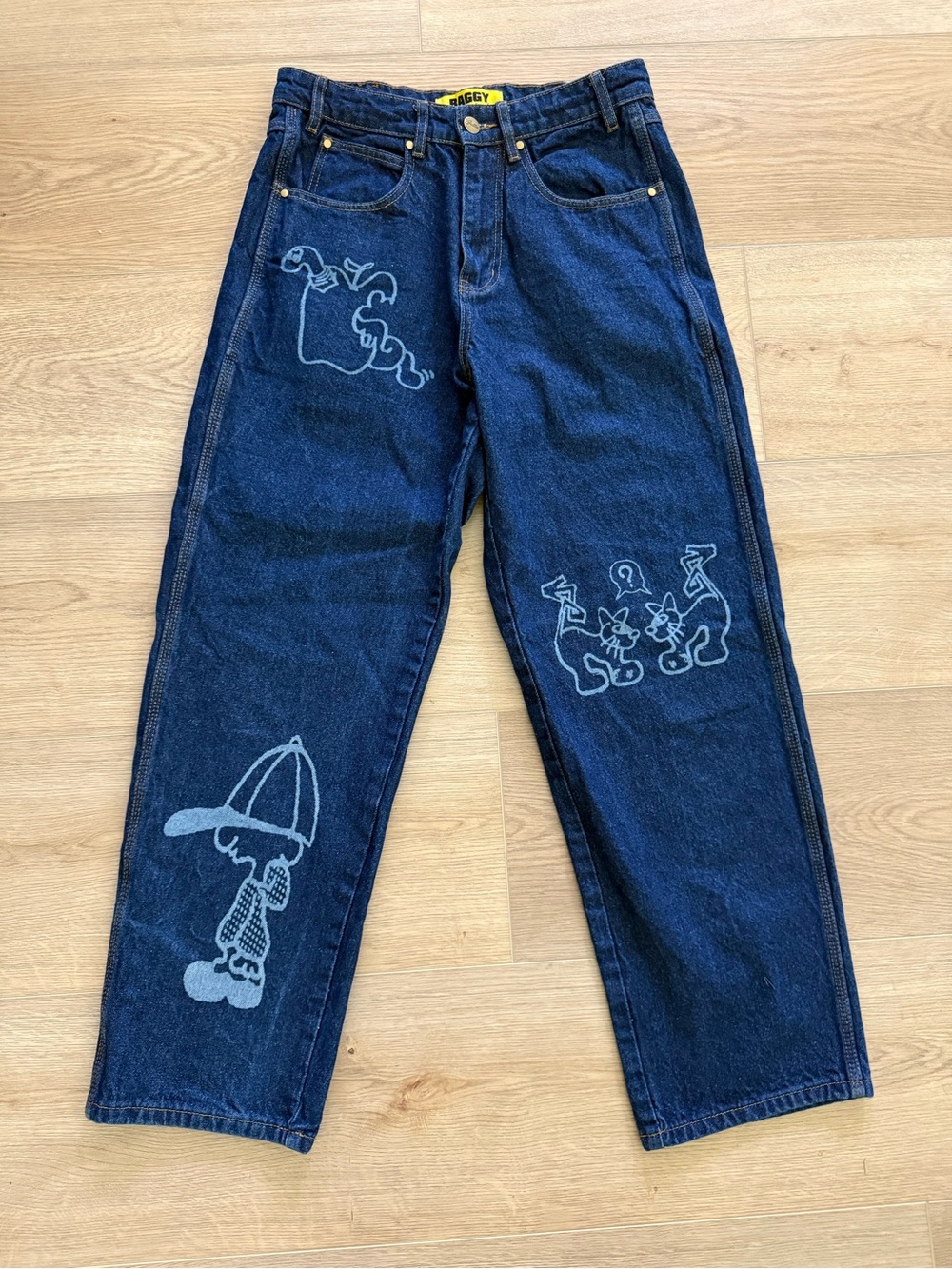 Butter Goods Jun Denim Jeans Very Baggy Fit Graphic 29x29
